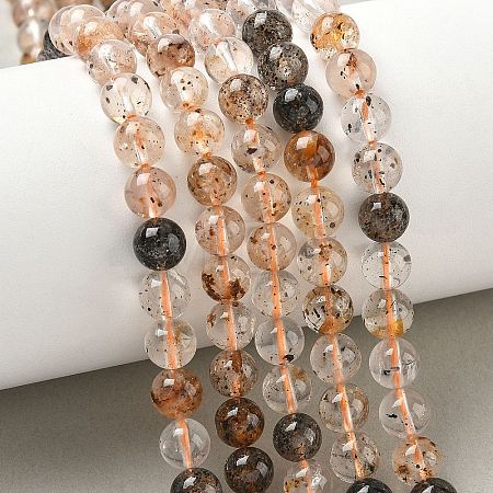 Natural Herkimer Diamond Beads Strands G-Z115-C01-6mm-1