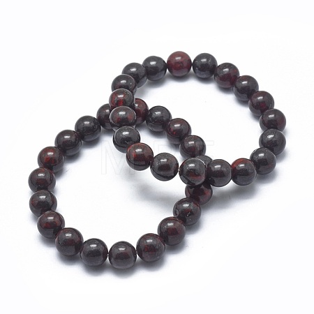 Natural Brecciated Jasper Bead Stretch Bracelets BJEW-K212-C-040-1