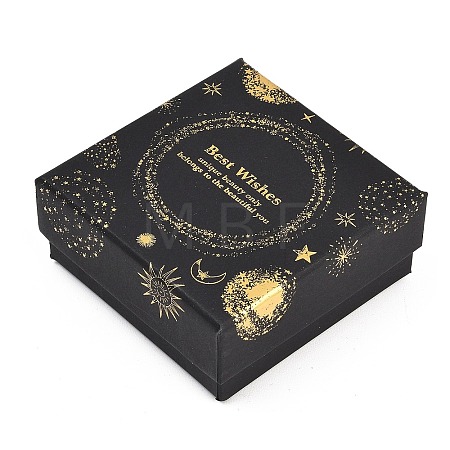 Gold Stamping Planet Cardboard Jewelry Packaging Boxes CON-T002-01C-1