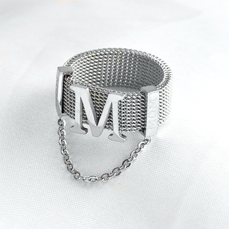 304 Stainless Steel Wide Band Finger Rings WG20EAC-02-1