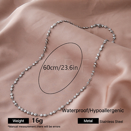 Vintage Style 304 Stainless Steel Heart Link Chain Necklaces for Women AI1121-2-1