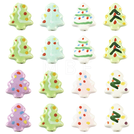 16Pcs 7 Colors Handmade Porcelain Beads PORC-FS0001-42-1