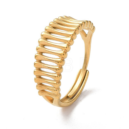 Ion Plating(IP) 304 Stainless Steel Hollow Adjustable Rings RJEW-D006-27G-1