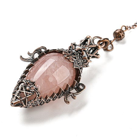 Natural Rose Quartz Dowsing Pendulum Big Pendants G-H293-01R-09-1