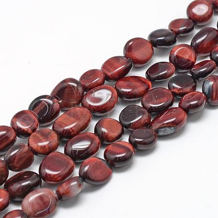 Dyed & Heated Natural Red Tiger Eye Beads Strands G-R445-8x10-30-1