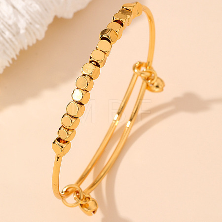 Adjustable Brass Charm Bangles WGD0058-01-1