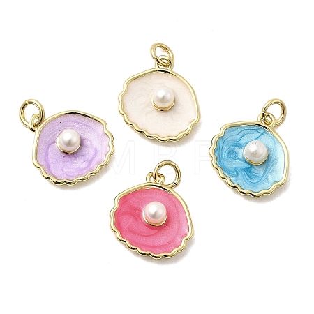 Brass Enamel Pendants KK-A266-36G-1
