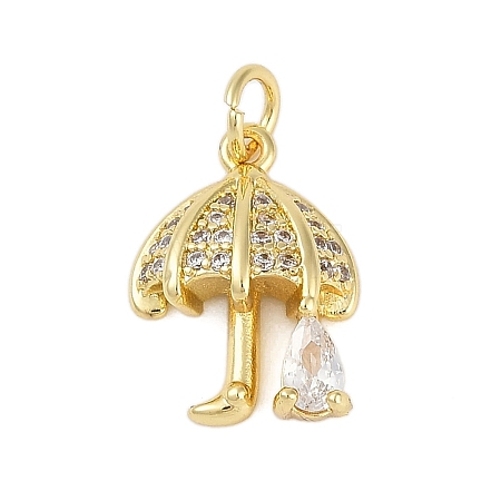 Rack Plating Brass Micro Pave Cubic Zirconia Pendants KK-R166-02G-03-1