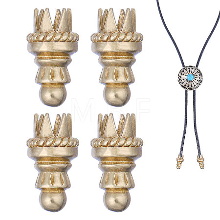 4Pcs Brass Cord Ends KK-CA0003-73A-1