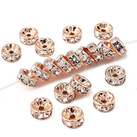 Brass Rhinestone Spacer Beads X-RB-A014-Z8mm-01RG-NF-1