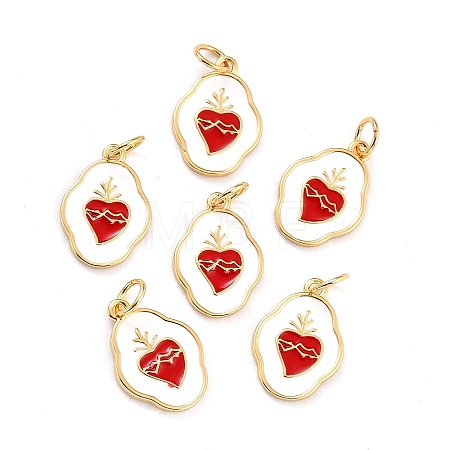 Brass Enamel Pendants X-KK-P204-17G-1