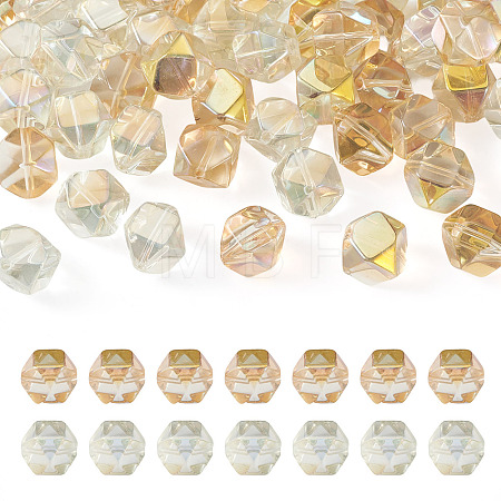 60Pcs 2 Colors Electroplate Glass Beads EGLA-TADJ0001-19C-1