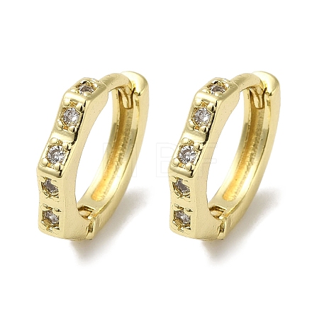 Rack Plating Brass Micro Pave Clear Cubic Zirconia Huggie Hoop Earrings for Women EJEW-C097-13G-01-1