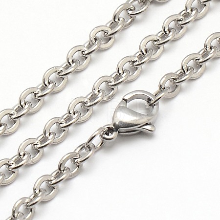 Tarnish Resistant Trendy Unisex 304 Stainless Steel Cable Chain Necklaces NJEW-M047-C-01-1