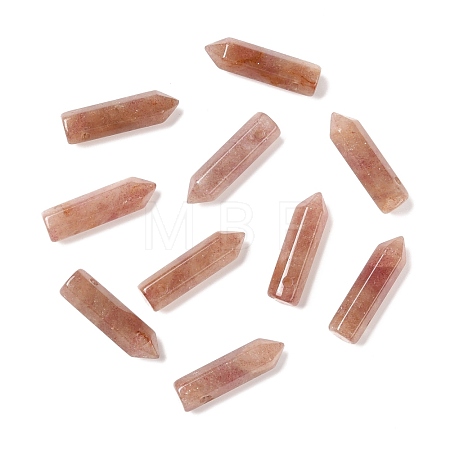Natural Strawberry Quartz Pointed Pendants G-D460-01K-1