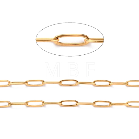 3.28 Feet Ion Plating(IP) 304 Stainless Steel Paperclip Chains X-CHS-O010-03G-1
