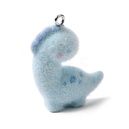 Flocking Opaque Resin Pendants RESI-G123-01V-1