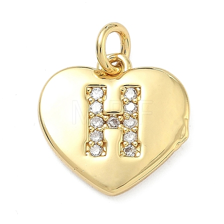 Brass Micro Pave Clear Cubic Zirconia Pendants KK-D229-01G-08-1
