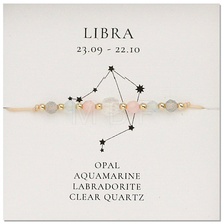 Natural stone constellation bracelet with 12 zodiac signs X-NR2952-11-1