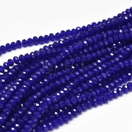 Faceted Rondelle Glass Beads Strands GLAA-I033-3mm-01-1
