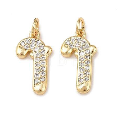 Christmas Brass Micro Pave Cubic Zirconia Charms KK-L255-18G-01-1