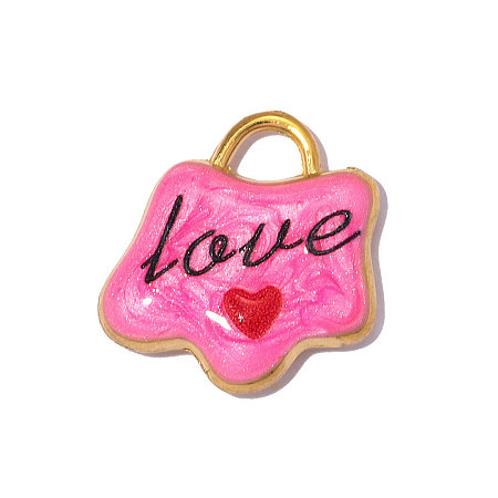 304 Stainless Steel Enamel Pendants STAS-OY014-27G-1