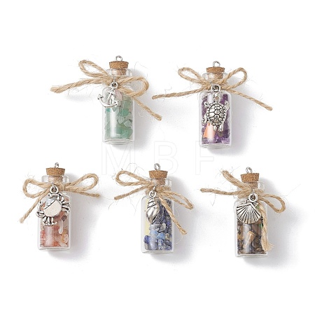 Glass Jar Glass Bottles Pendants PALLOY-JF02481-1
