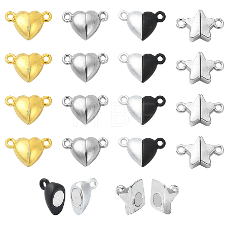 12Pcs 4 Styles Alloy Magnetic Clasps with Loops FIND-YW0005-56-1
