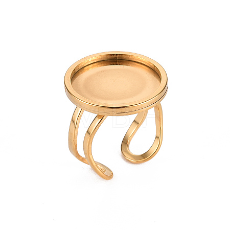 201 Stainless Steel Cuff Ring Findings STAS-S080-040E-G-1