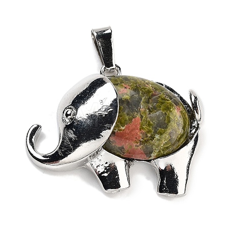 Natural Unakite Pendants G-G112-01P-05-1