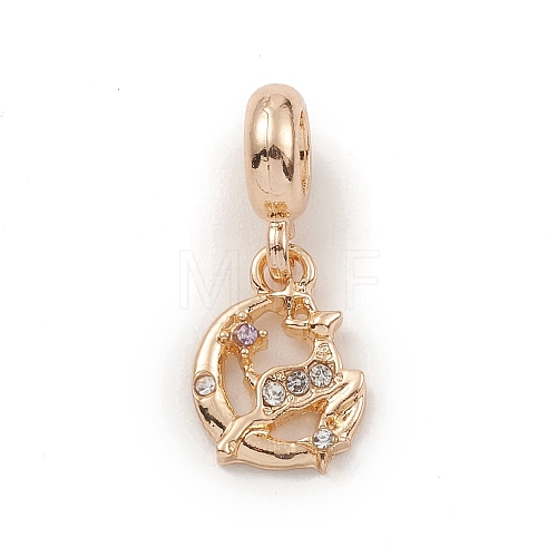 Alloy Rhinestone European Dangle Charms PALLOY-I218-25KCG-1