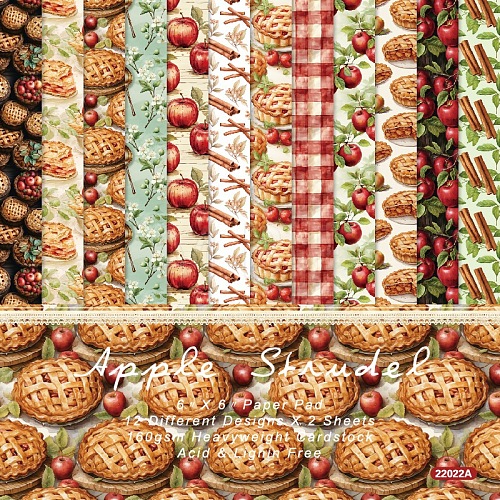 24Pcs 12 Styles Food Scrapbook Paper Pad PW-WG61BEF-01-1