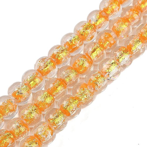 Handmade Foil Lampwork Beads Strands FOIL-K003-04F-1