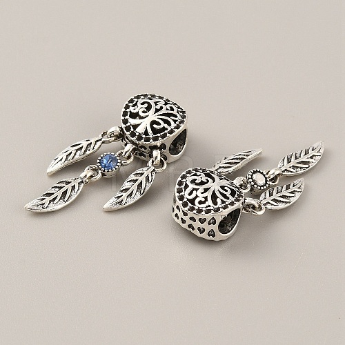 Tibetan Style Alloy European Pendant Rhinestone Settings FIND-TAC0001-64-1