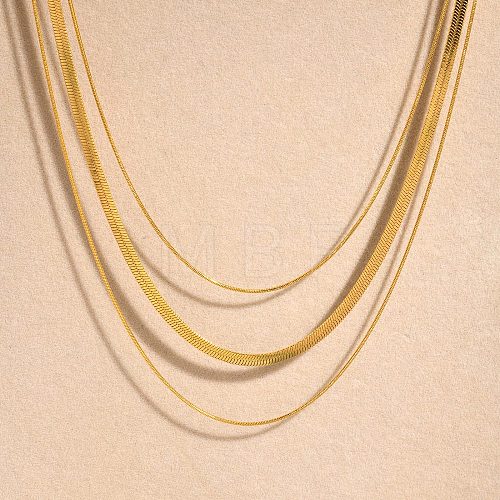 Stainless Steel 3 Layer Necklaces PW-WGEABAF-01-1