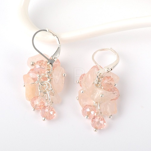 Gemstone Chips Earrings EJEW-JE01301-05-1