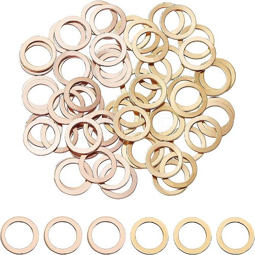 Unicraftale 60Pcs 2 Colors PVD Vacuum Plating 304 Stainless Steel Linking Rings STAS-UN0018-37-1