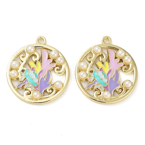 Rack Plating Alloy Enamel Pendants FIND-Q099-08A-01-1