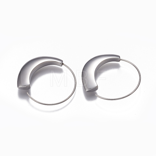 Tarnish Resistant 304 Stainless Steel Hoop Earrings X-EJEW-O089-26P-1