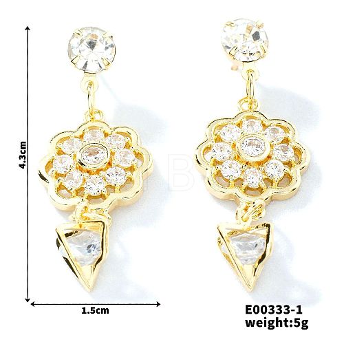 Cute Hollow Out Flower Stud Earrings with Rhinestones PX4144-1-1