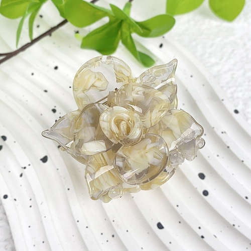 Flower Cellulose Acetate(Resin) Claw Hair Clips PW-WG10B0C-04-1