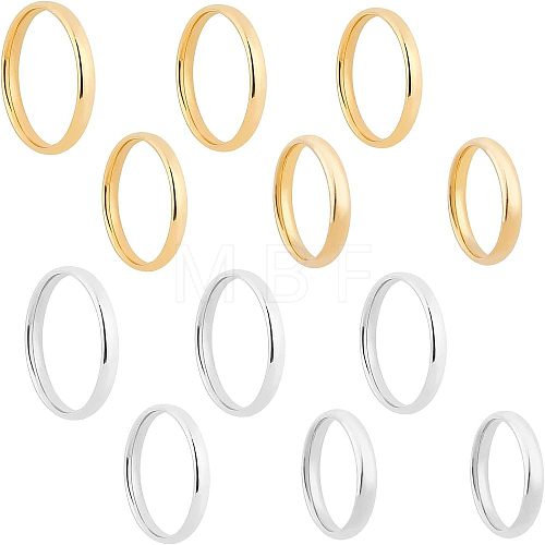 Unicraftale 304 Stainless Steel Flat Plain Band Rings STAS-UN0017-91P-1