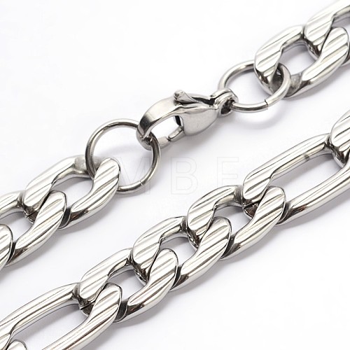 304 Stainless Steel Figaro Chains Necklaces NJEW-I060-08B-1