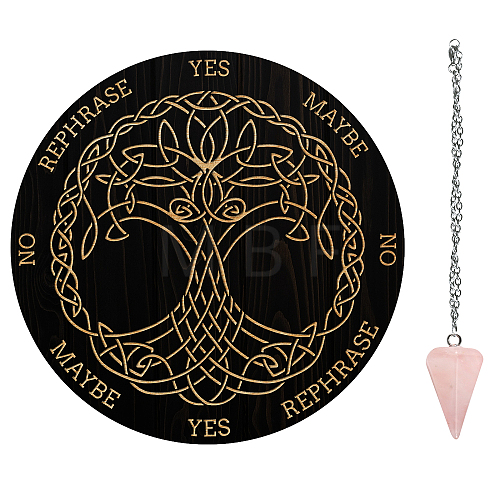 AHADEMAKER 1Pc Cone/Spike/Pendulum Natural Rose Quartz Stone Pendants DIY-GA0004-62D-1