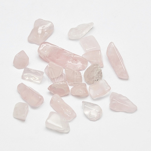 Natural Rose Quart Chip Beads G-G903-06-1