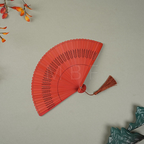 Bamboo Folding Fan with Tassel PW-WG8E673-07-1