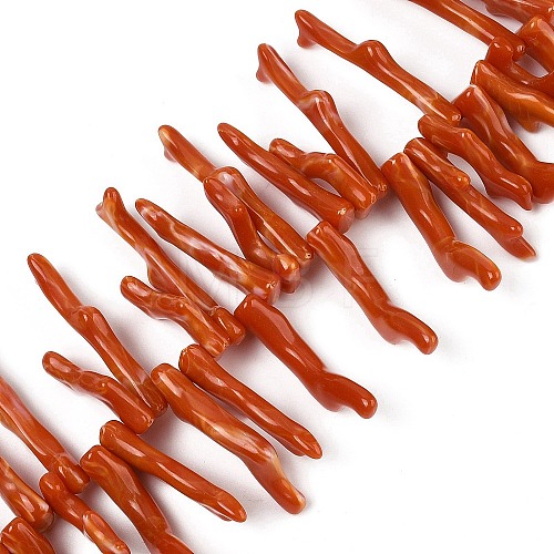 Opaque Acrylic Imitation Coral Beads Strands SACR-P033-01A-08-1