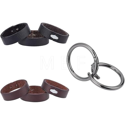 CHGCRAFT 6Pcs 2 Color Cowhide Leather Loop Keepers DIY-CA0004-86-1