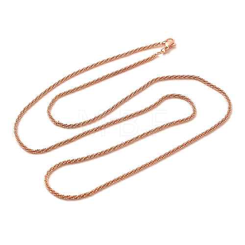 2mm Rack Plating Brass Wheat Chain Necklaces for Women Men MAK-L044-58RG-1