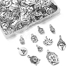 100Pcs 10 Styles Tibetan Style Zinc Alloy Charms TIBEP-CJ0003-08-3